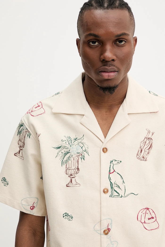 Drôle de Monsieur pamut ing La Chemise Brodee Country Club bézs G.SH214.CO198.EC