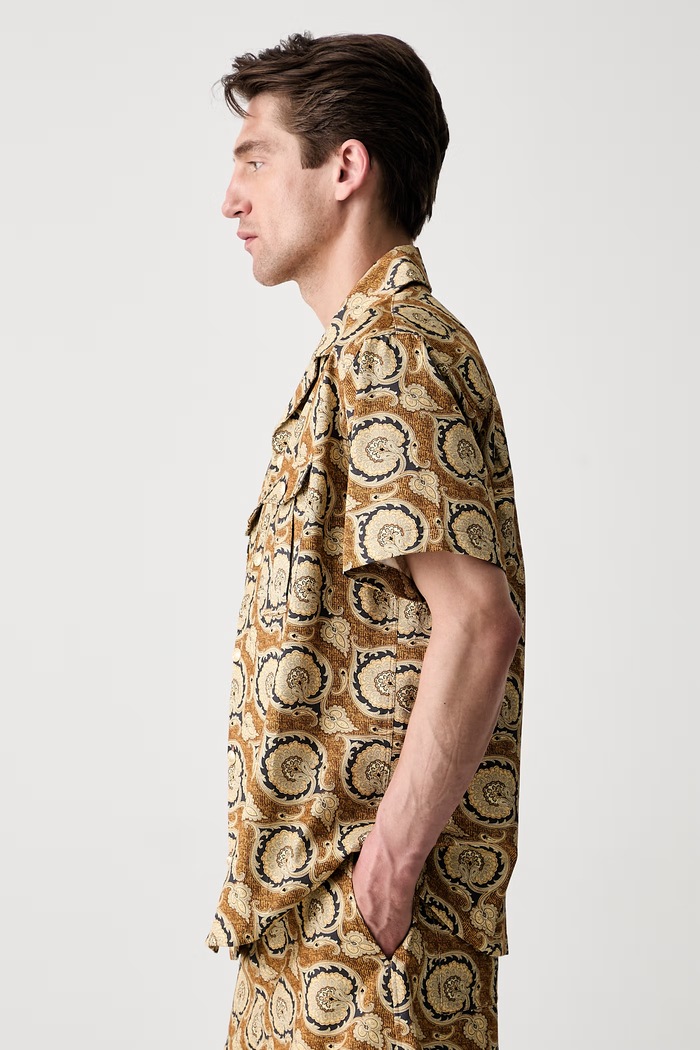 Drôle de Monsieur La Chemise Paisley košile bavlněná pánská G.SH203.CO189.MS hnědá SS25