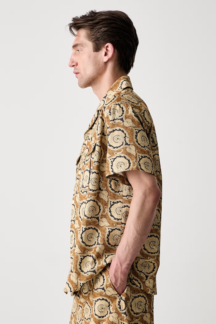 Drôle de Monsieur La Chemise Paisley koszula bawełniana męska G.SH203.CO189.MS brązowy SS25