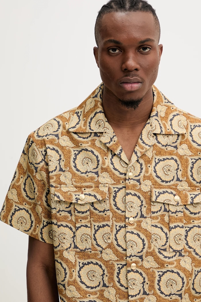 Drôle de Monsieur cămașă din bumbac La Chemise Paisley maro G.SH203.CO189.MS