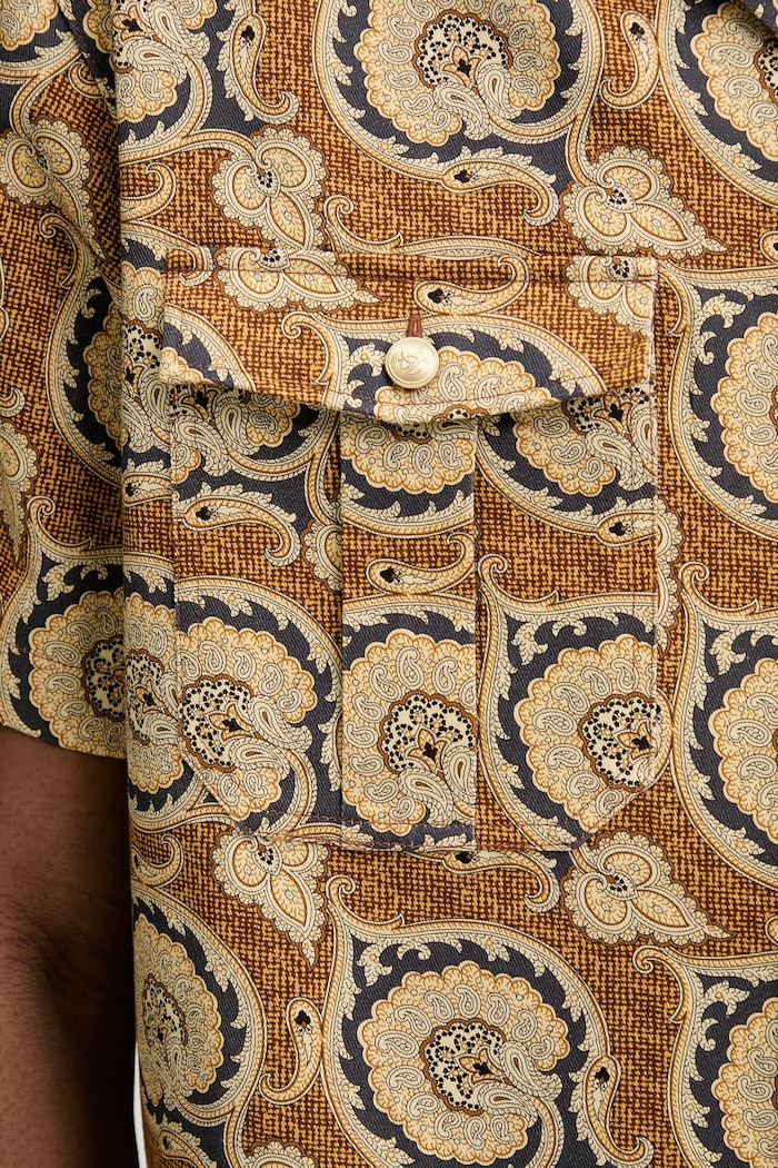 Drôle de Monsieur cămașă din bumbac La Chemise Paisley G.SH203.CO189.MS maro