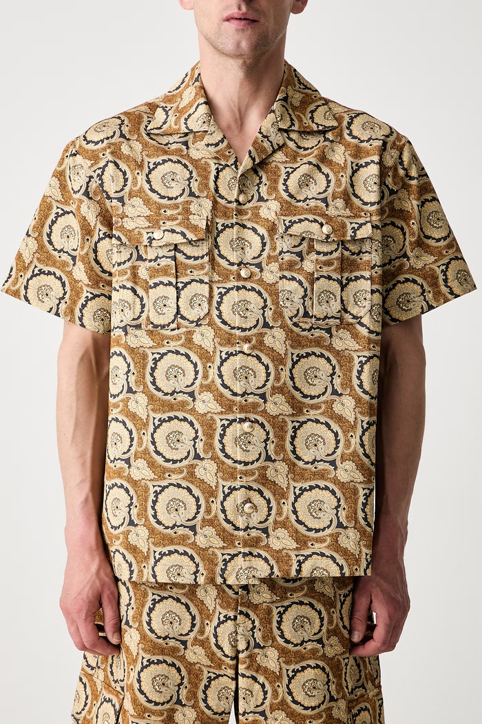 Drôle de Monsieur La Chemise Paisley košile bavlněná pánská G.SH203.CO189.MS hnědá