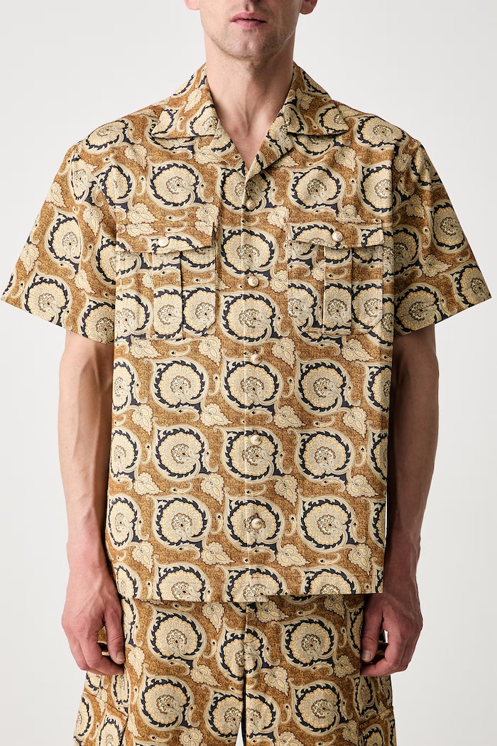 Drôle de Monsieur La Chemise Paisley shirt cotton Men's G.SH203.CO189.MS brown