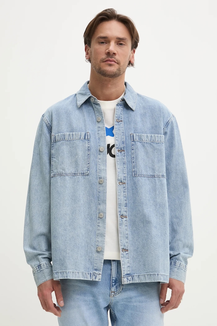 Hollister Co. koszula jeansowa bawełna niebieski KI325.5019.280