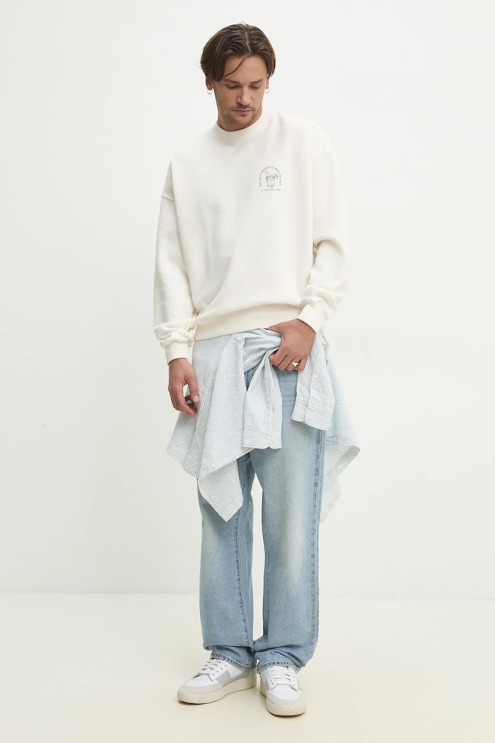 Πουκάμισο από λινό Hollister Co. KI325.5072.214 μπλε SS25