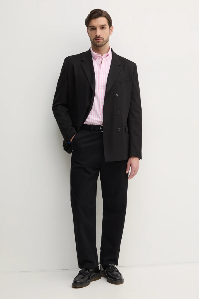 Bavlněná košile Tommy Hilfiger MW0MW39159 růžová SS25
