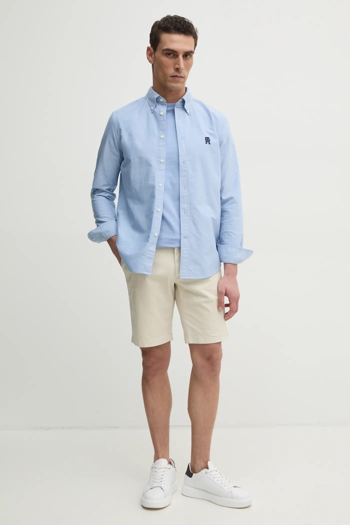 Košile Tommy Hilfiger MW0MW39235 modrá SS25