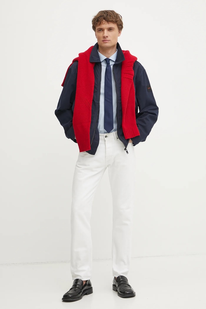 Košile Tommy Hilfiger MW0MW39279 modrá SS25