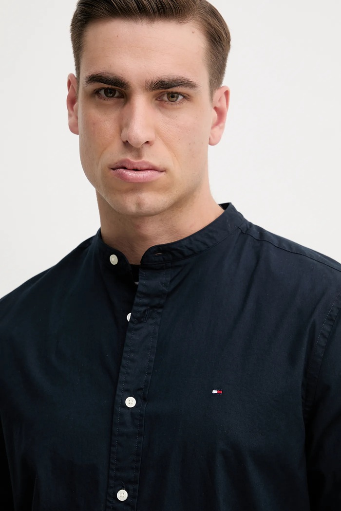 Bavlnená košeľa Tommy Hilfiger tmavomodrá MW0MW39966