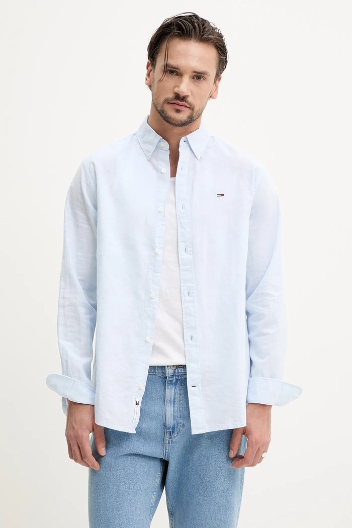 Tommy Jeans koszula regular niebieski DM0DM20875