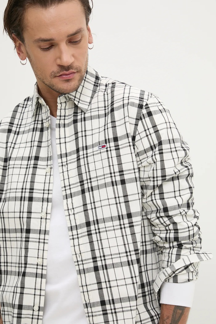 Tommy Jeans koszula bawełniana biały DM0DM20885
