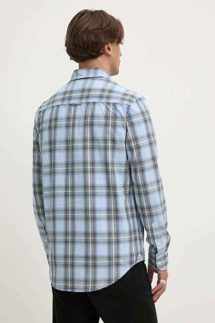 Îmbrăcăminte Tommy Jeans camasa din bumbac DM0DM20885 albastru