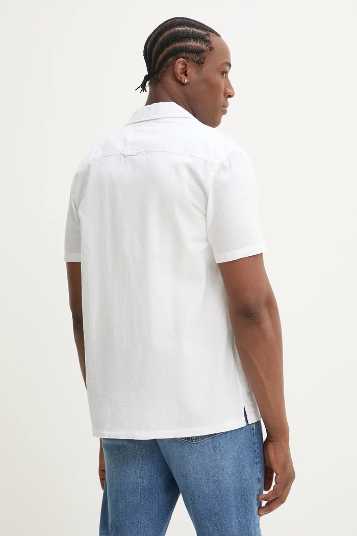 Odzież Tommy Jeans koszula z domieszką lnu DM0DM20895 biały