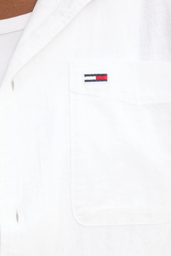 Tommy Jeans koszula z domieszką lnu DM0DM20895 biały
