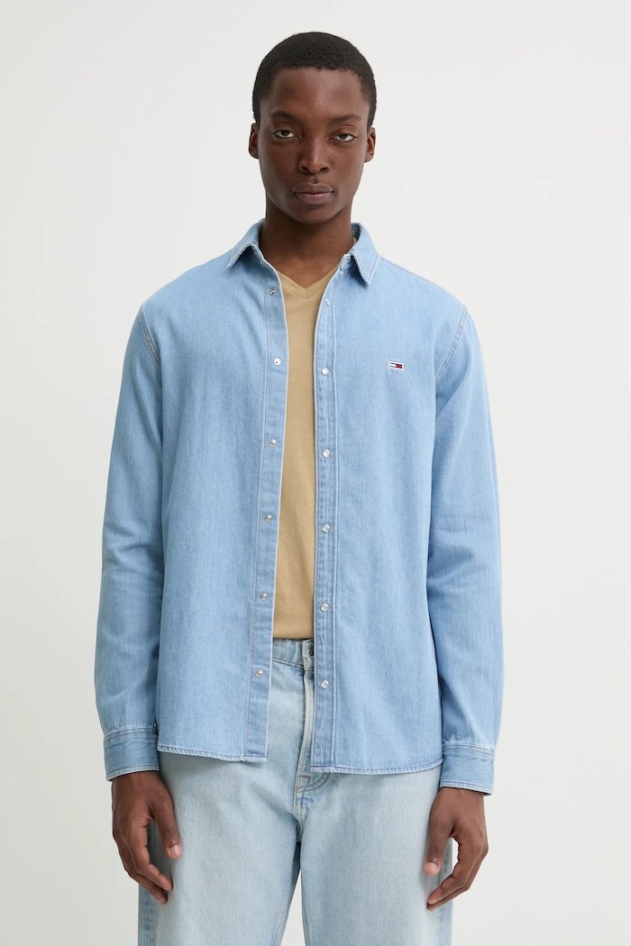 Tommy Jeans koszula jeansowa regular niebieski DM0DM21146
