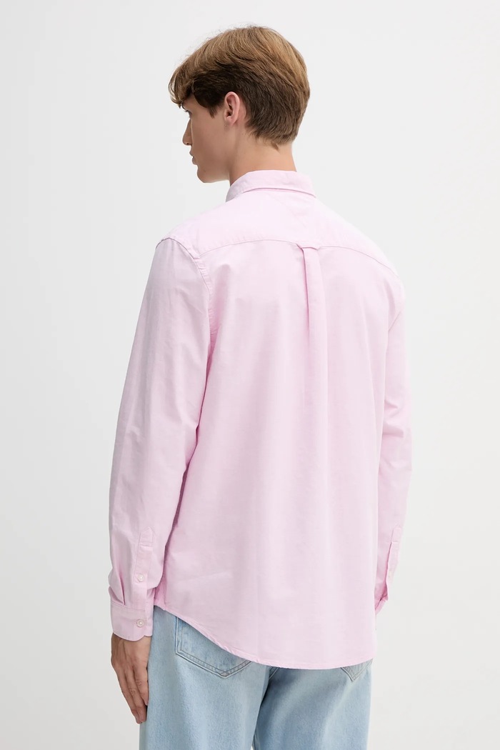 Îmbrăcăminte Tommy Jeans cămașă pentru bărbați din bumbac DM0DM21298 roz
