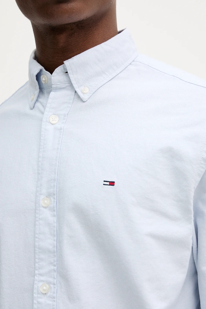 Tommy Jeans košeľa pánska bavlnená DM0DM21298 modrá