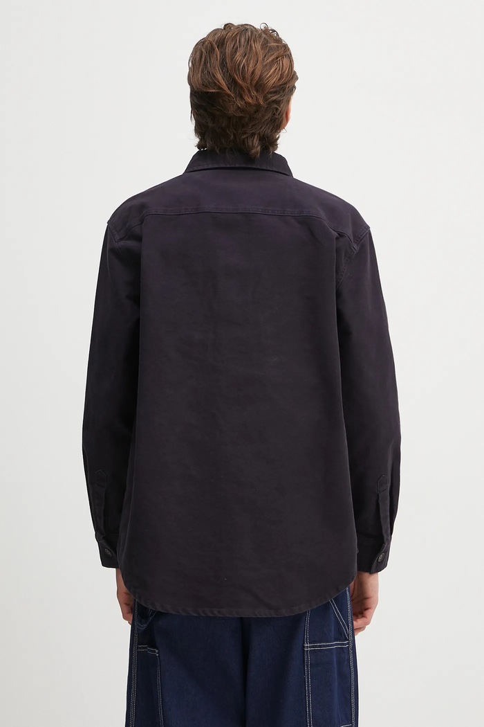 Odzież Barbour koszula bawełniana Barbour Jungle Sateen Overshirt MOS0417 granatowy