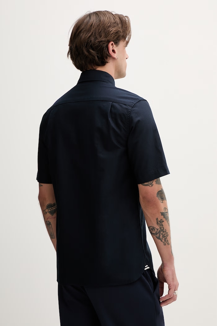 Oblačila Bombažna srajca Fred Perry M8730.608 mornarsko modra