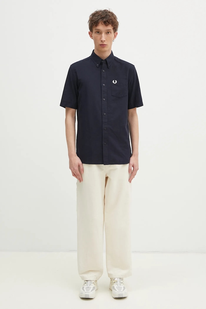 Fred Perry cotton shirt M8730.608 navy