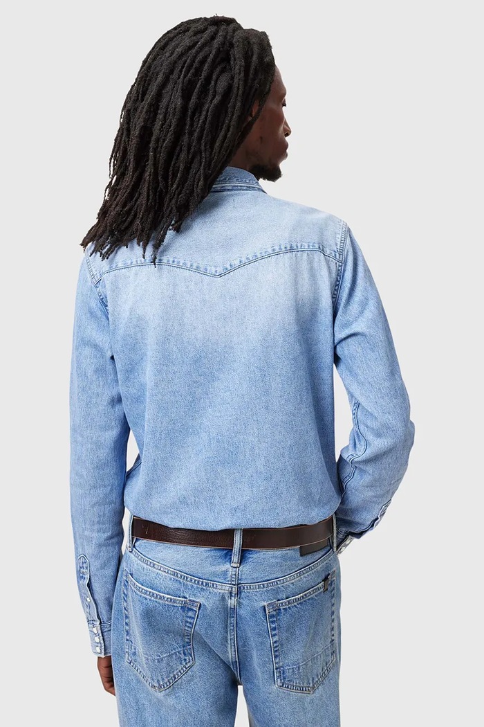 AllSaints koszula jeansowa MACGOWAN niebieski M050SC