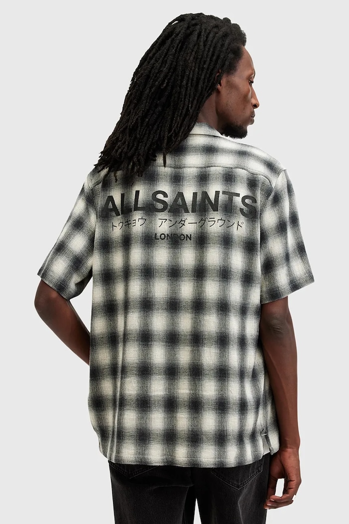 Βαμβακερό πουκάμισο AllSaints UNDRGRND λευκό M163SB