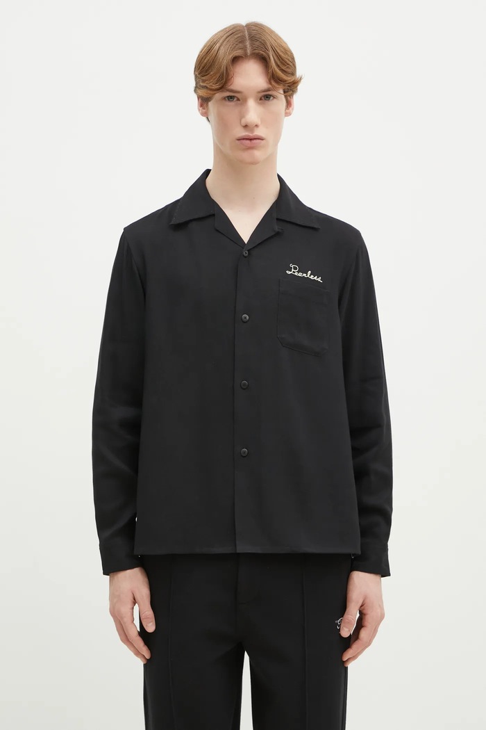 Visvim ing Keesey Sp Shirt L/S sima fekete 125105011015