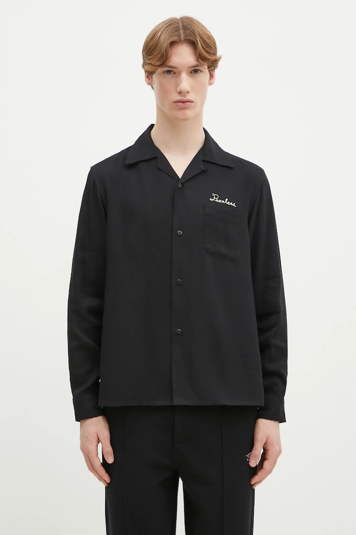 Πουκάμισο Visvim Keesey Sp Shirt L/S κανονικό μαύρο 125105011015