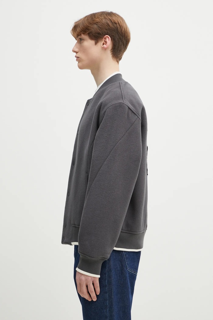 Μάλλινο μπουφάν bomber Axel Arigato Typo Varsity Jacket A3074003 γκρί SS25