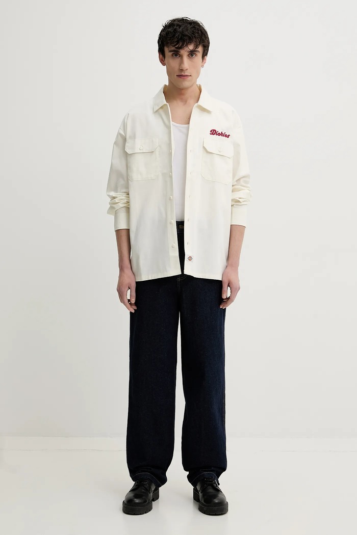 Bavlnená košeľa Dickies DK0A4Z7PC481 béžová SS25