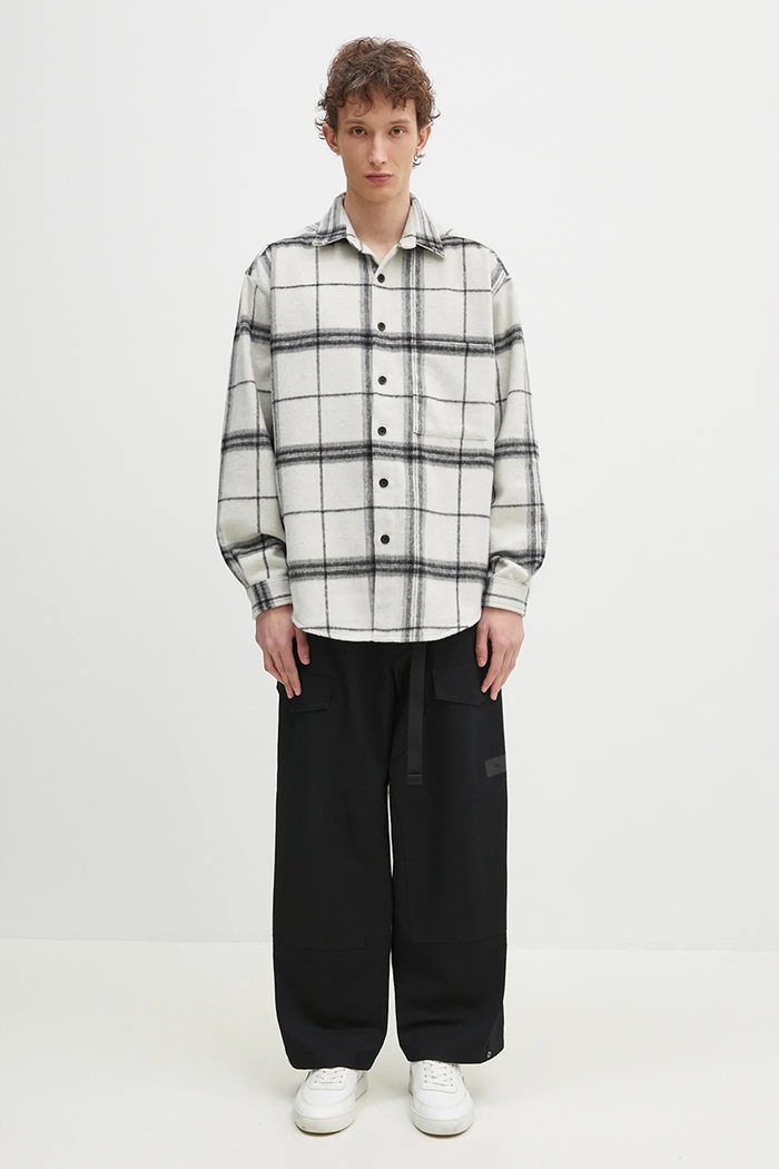 MKI MIYUKI ZOKU koszula z domieszką wełny Check Flannel Shirt CHECK.FLANNEL.SHIRT.OFF