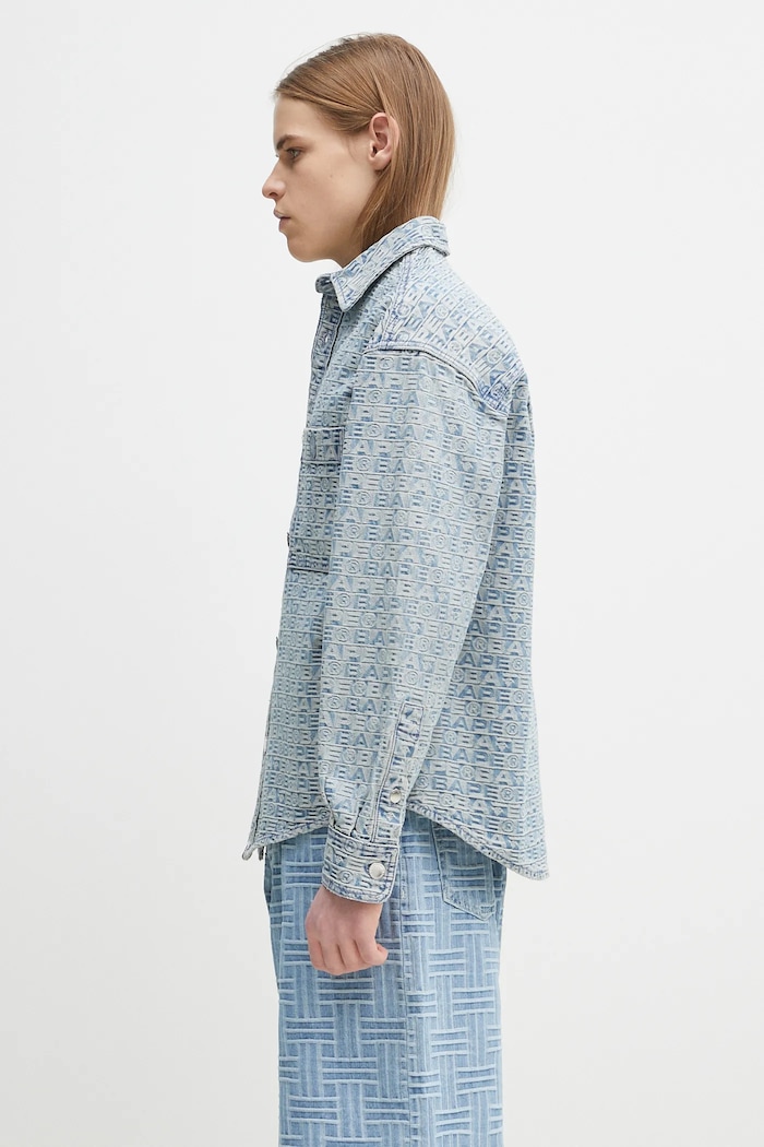 A Bathing Ape giacca di jeans Lux Sport Pattern Jacquard 10Oz Denim 1K80131002 blu SS25