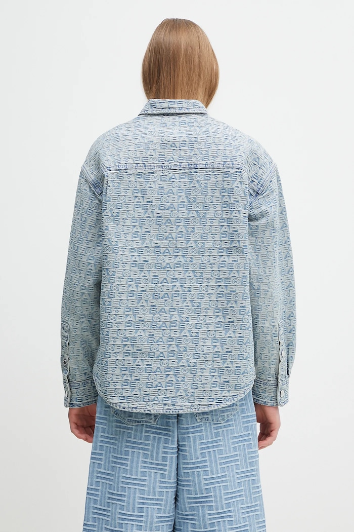 Abbigliamento A Bathing Ape giacca di jeans Lux Sport Pattern Jacquard 10Oz Denim 1K80131002 blu