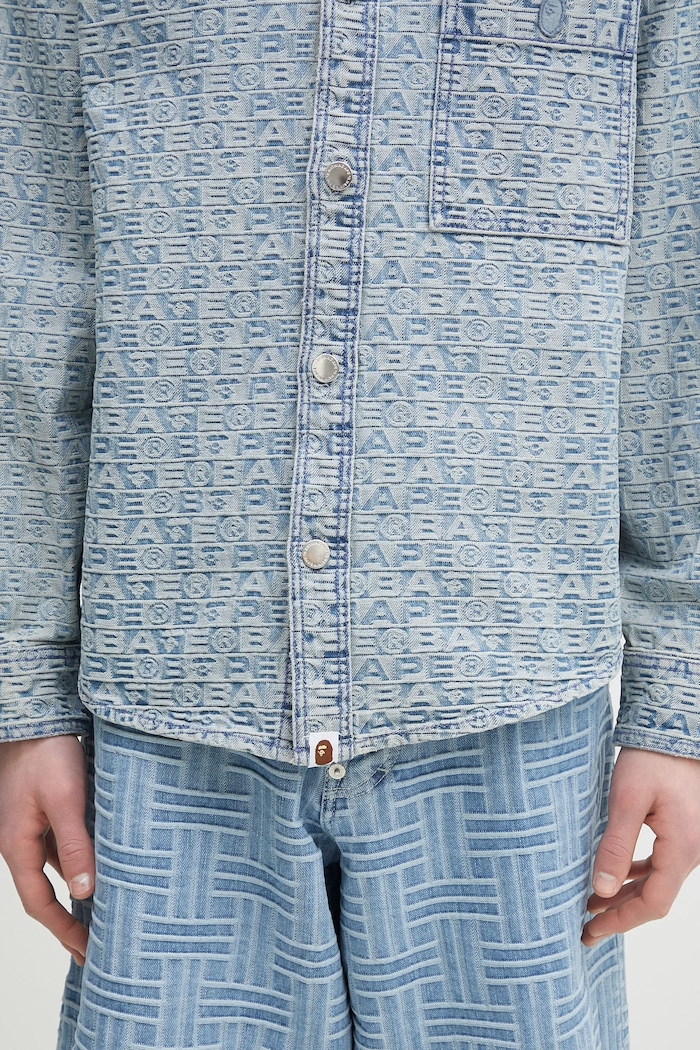 A Bathing Ape giacca di jeans Lux Sport Pattern Jacquard 10Oz Denim blu 1K80131002