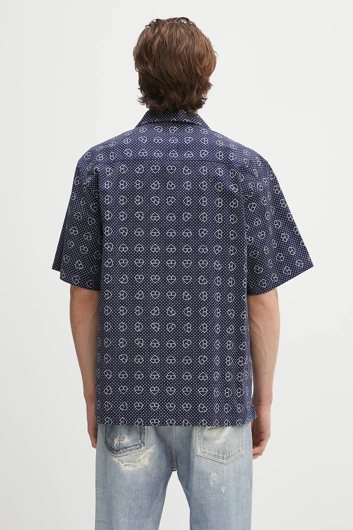 Одежда Хлопковая рубашка Carhartt WIP S/S Furoshiki Shirt I034549.2UIXX тёмно-синий