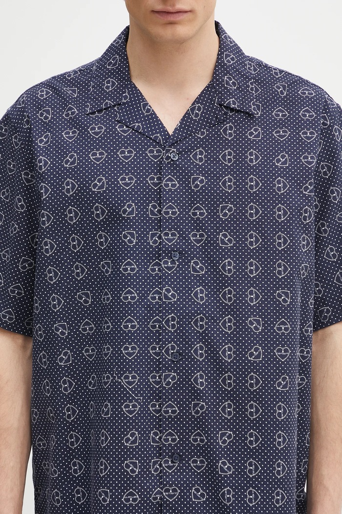Хлопковая рубашка Carhartt WIP S/S Furoshiki Shirt тёмно-синий I034549.2UIXX