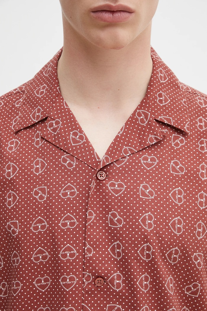Bavlnená košeľa Carhartt WIP S/S Furoshiki Shirt hnedá I034549.2UJXX