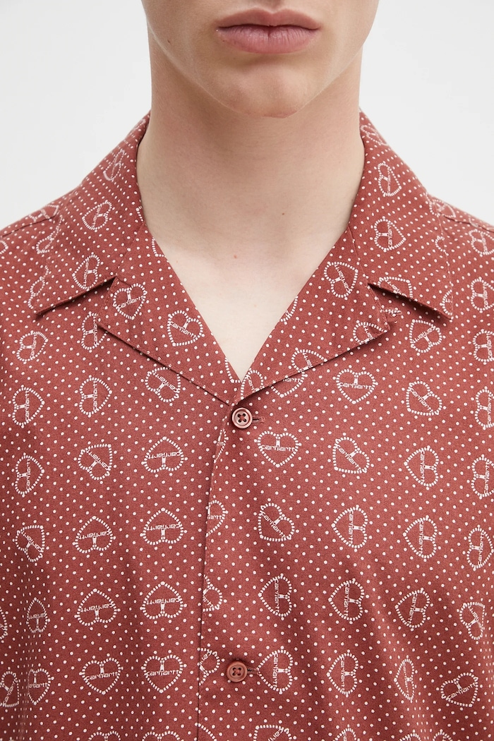 Bavlnená košeľa Carhartt WIP S/S Furoshiki Shirt hnedá I034549.2UJXX