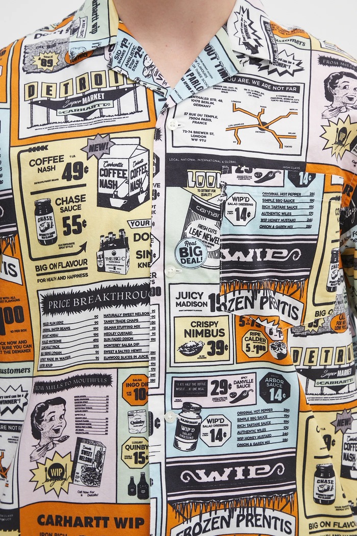 Carhartt WIP camicia in lino misto S/S Catalogue Shirt multicolore I034548.2UDXX
