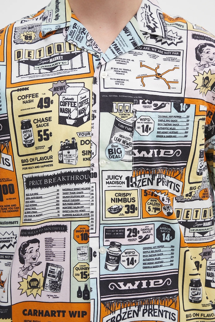 Carhartt WIP camicia in lino misto S/S Catalogue Shirt multicolore I034548.2UDXX