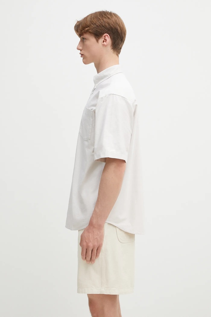 Carhartt WIP koszula bawełniana S/S Braxton Shirt I031454.2V4XX beżowy SS25