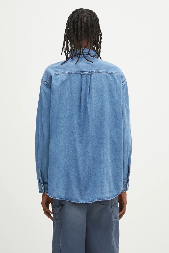 Ρούχα Τζιν πουκάμισο Carhartt WIP L/S Lucas Shirt I034525.106 μπλε