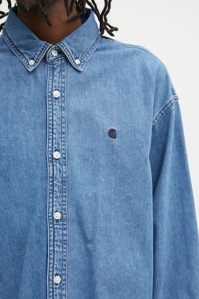 Τζιν πουκάμισο Carhartt WIP L/S Lucas Shirt μπλε I034525.106