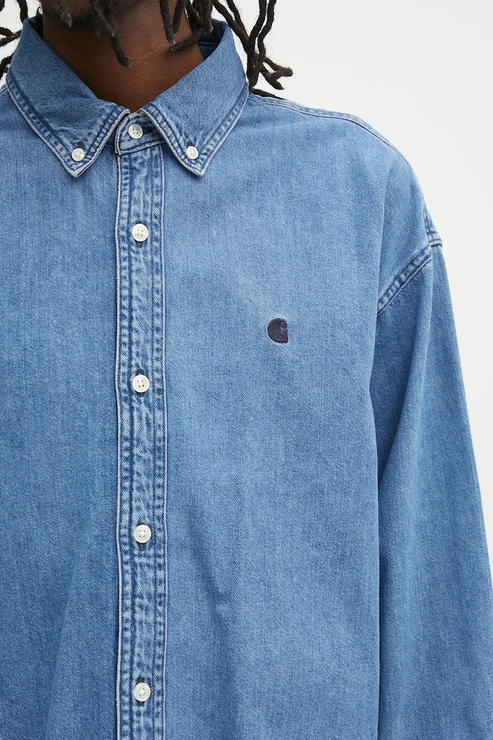 Τζιν πουκάμισο Carhartt WIP L/S Lucas Shirt μπλε I034525.106