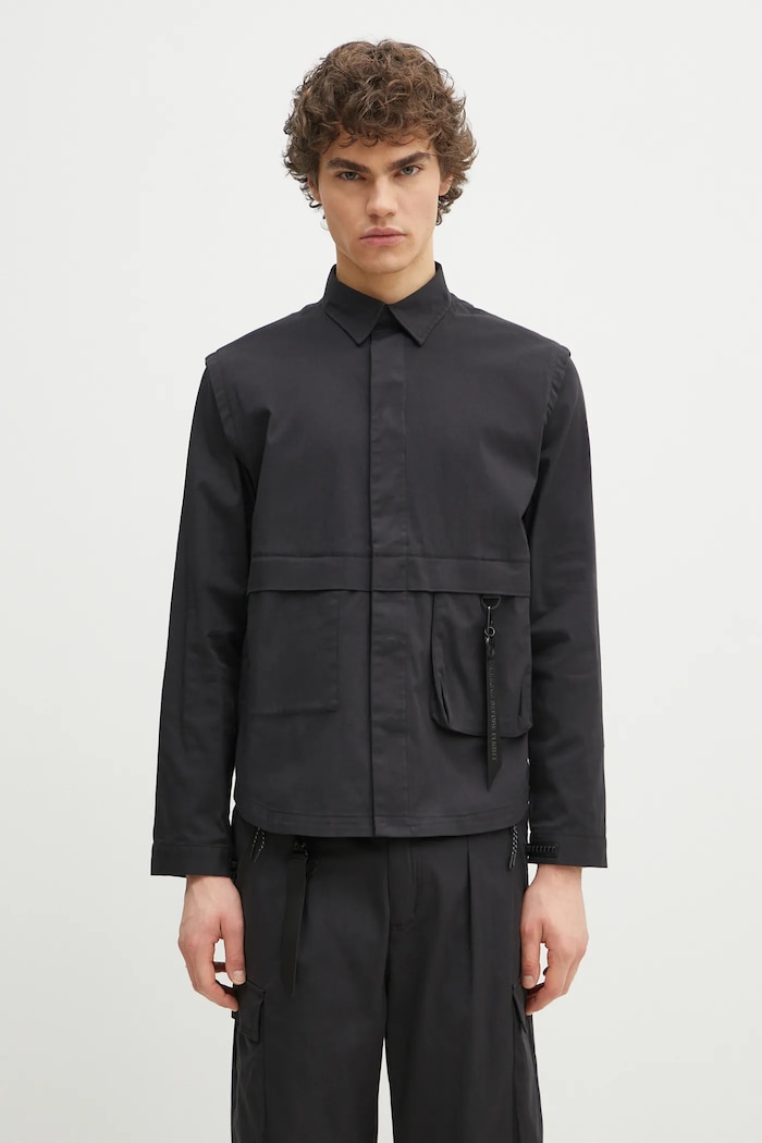 Πουκάμισο Alpha Industries Utility Overshirt χαλαρό μαύρο 756116.03