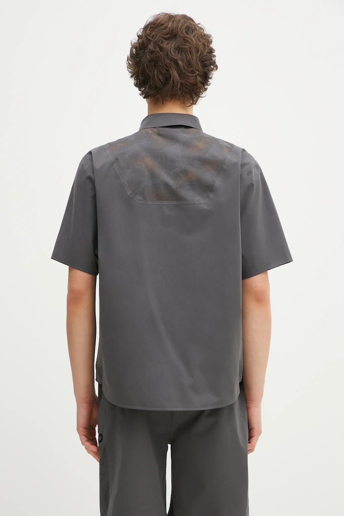 Ρούχα Πουκάμισο Alpha Industries Short Sleeve Laser Cut Shirt 756122.747 γκρί
