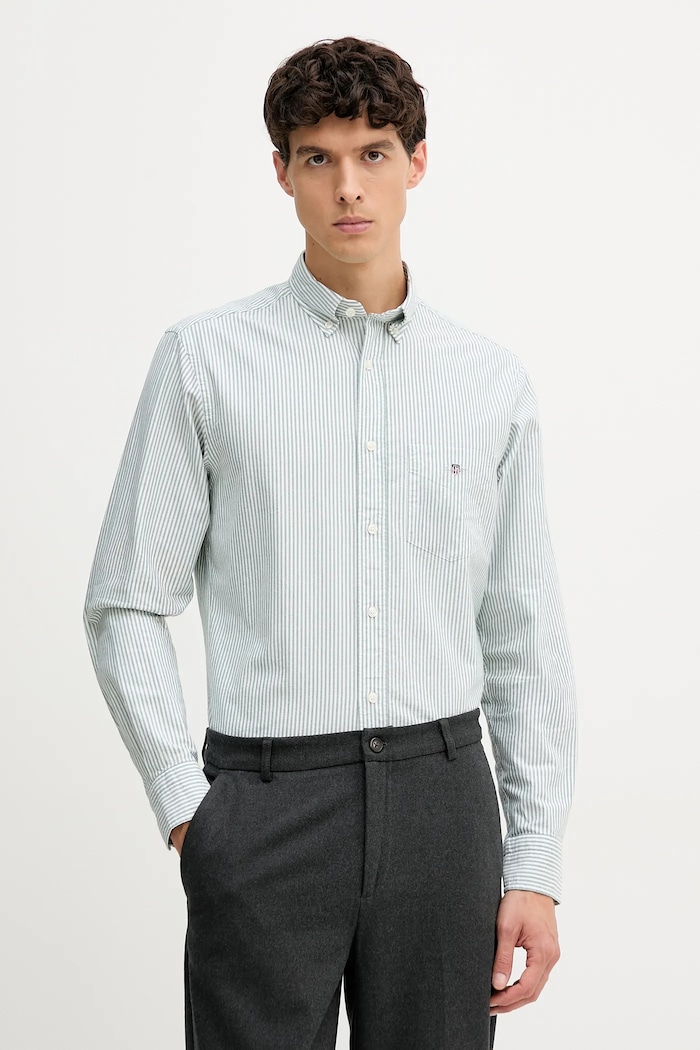 Gant cămașă din bumbac cu modele verde 3000230