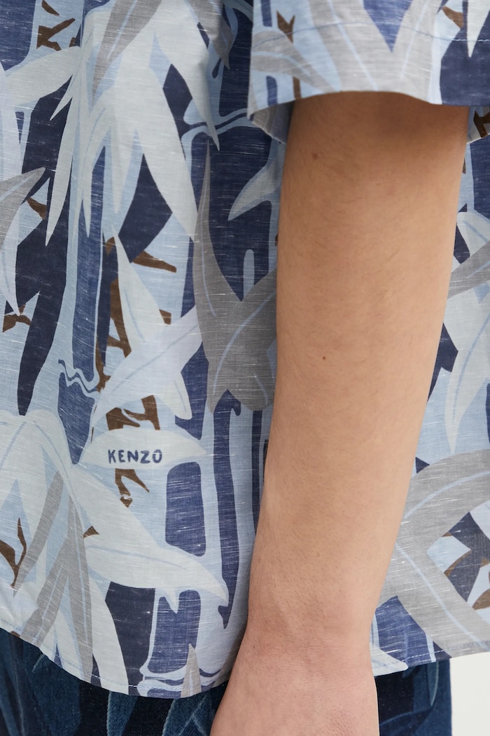Сорочка з домішкою льону Kenzo блакитний FF55CH1309P1.77