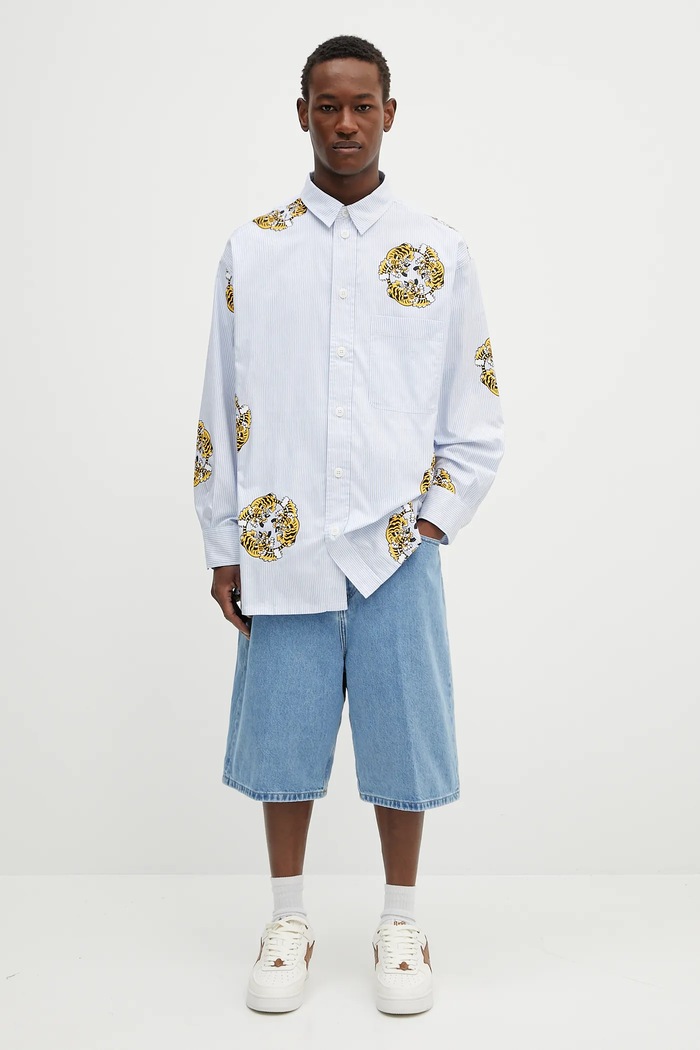 Kenzo cotton shirt FF55CH5039A5.64 blue
