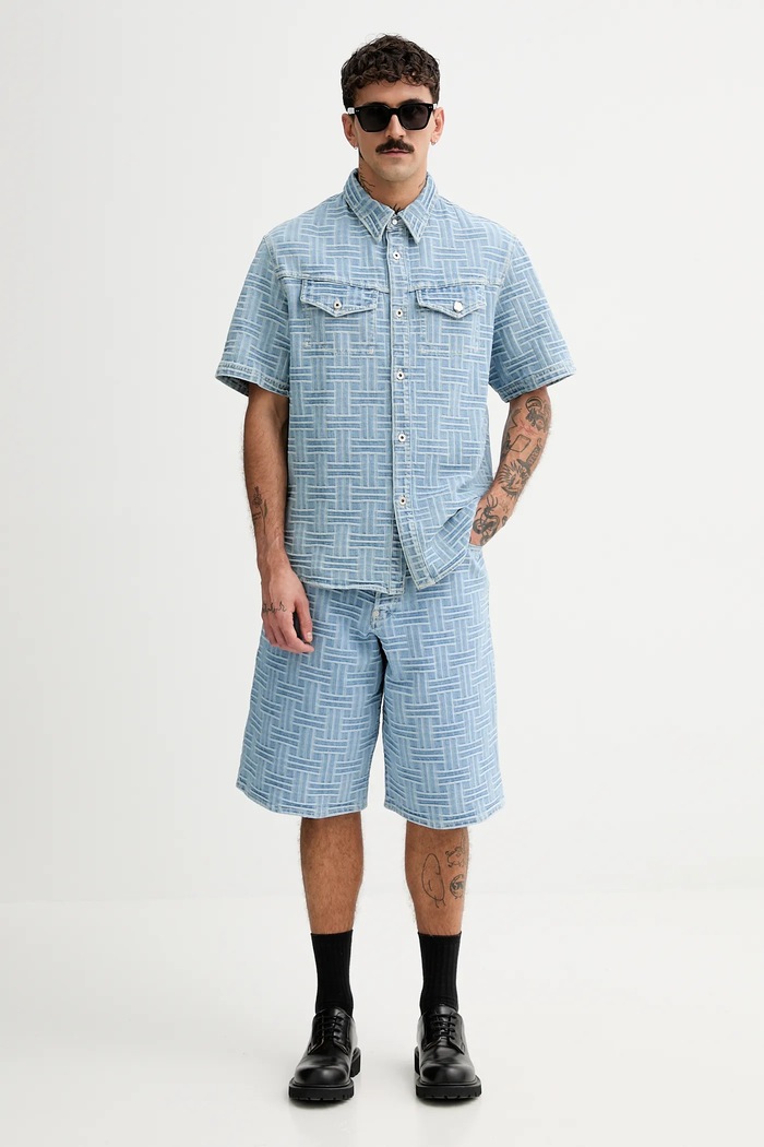 Kenzo Cămașă din denim FF55DC1026J4.DB albastru SS25
